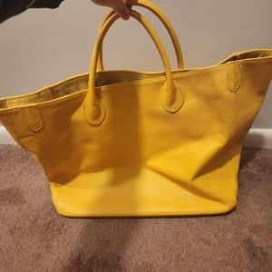 Beck Bags Large Classic Leather Bag, Charleston Yellow